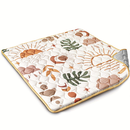 Patterned Baby Floor Mat 50 x 50 Inches, Soft Washable Playpen and Crawling Surface with Anti-Slip Bottom for Tummy Time and Supervised Indoor Play