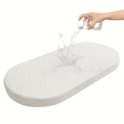 Bassinet Mattress Oval Foam with Removable Waterproof Cover, Baby Cradle Mattress in 15 x 30, 18 x 29 or 20 x 33 Inch Size Options