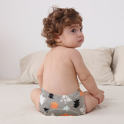 Cotton Toddler Diaper Training Pants 6-Pack with Underwater World or Pink Bunny Prints, Washable Reusable Absorbent Learning Underwear in Weight-Based Sizes
