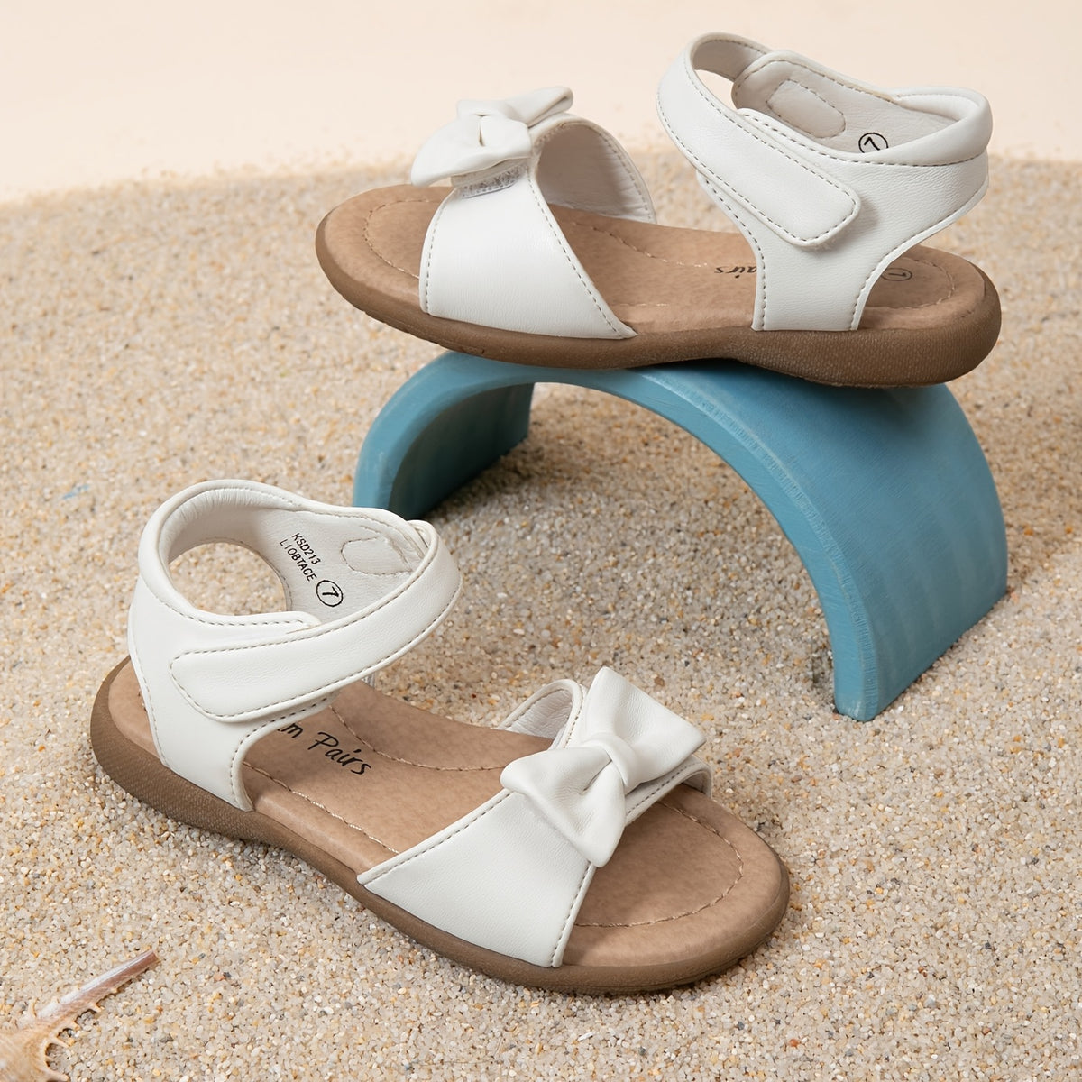 Girls Bow Sandals by DREAM PAIRS with Hook-and-Loop Fastener | Round-Toe TPR Sole Summer Shoes for Toddler, Little Kid and Big Kid Outings