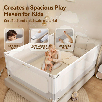 Adjustable Toddler Bed Rail Guard for Full, Queen or King Beds, 28-Inch-High Screw-Fix Bedside Safety Barrier in Four Length Options for Kids