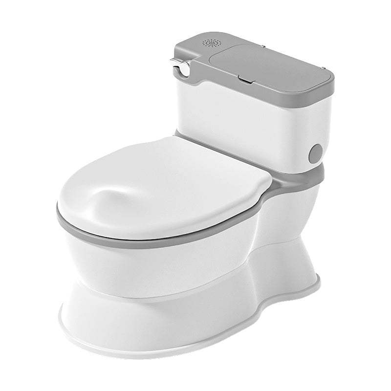 Kids Potty Chair with Flush Sound and Removable Training Seat, Toddler Toilet with Wipes Storage and Toilet Paper Holder for Boys and Girls, Grey