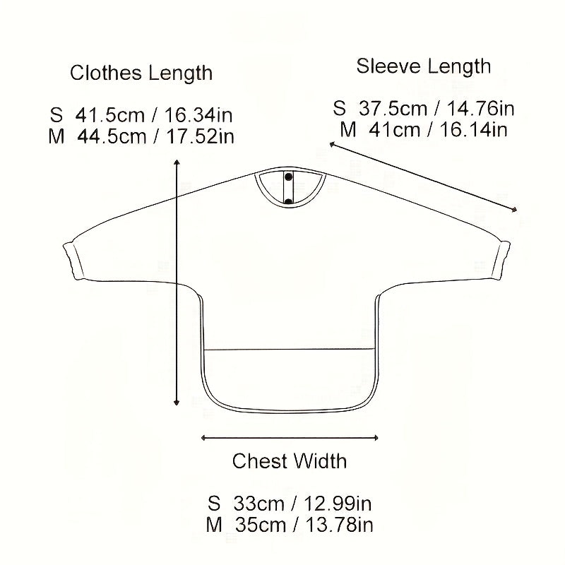 Sleeved Baby Bib with Food Pocket, Wipeable Long Sleeve Feeding Smock with Snap Closure for Babies and Toddlers 6-36 Months at Mealtimes