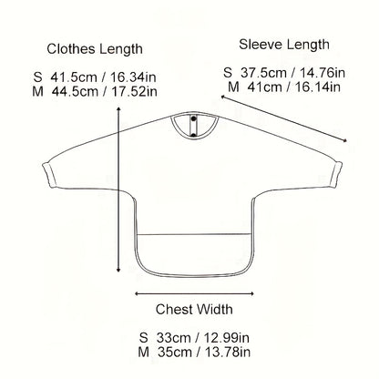 Sleeved Baby Bib with Food Pocket, Wipeable Long Sleeve Feeding Smock with Snap Closure for Babies and Toddlers 6-36 Months at Mealtimes