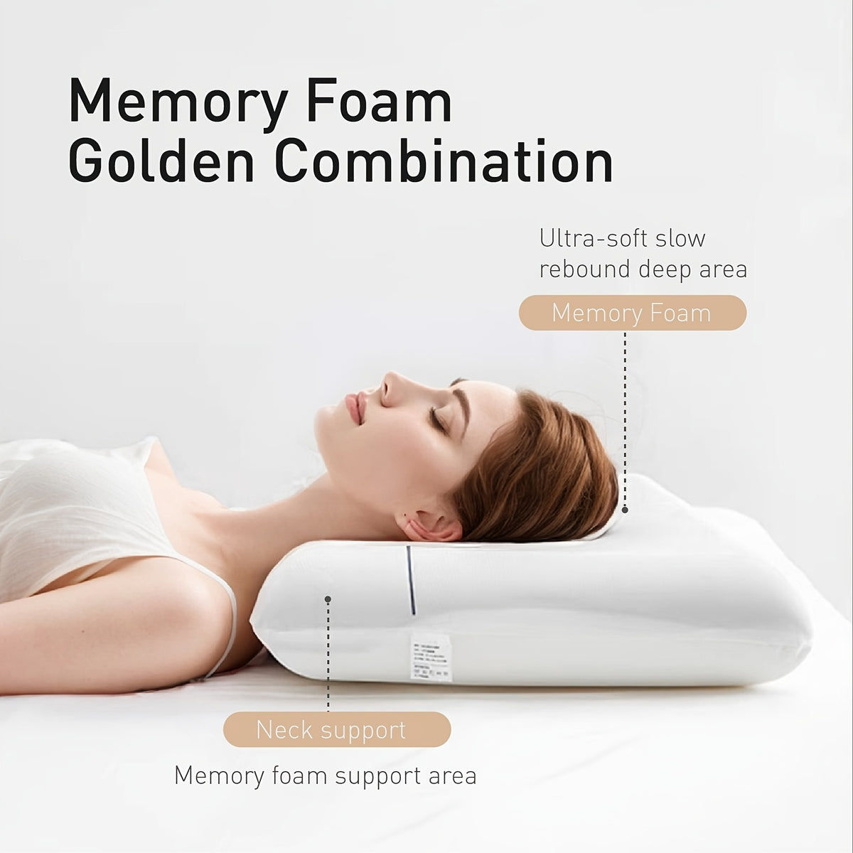 Cooling Contour Neck Pillows, 2-Piece Memory Foam Set with Smooth Washable Pillowcases for Adult Bedtime Comfort and Shoulder Support