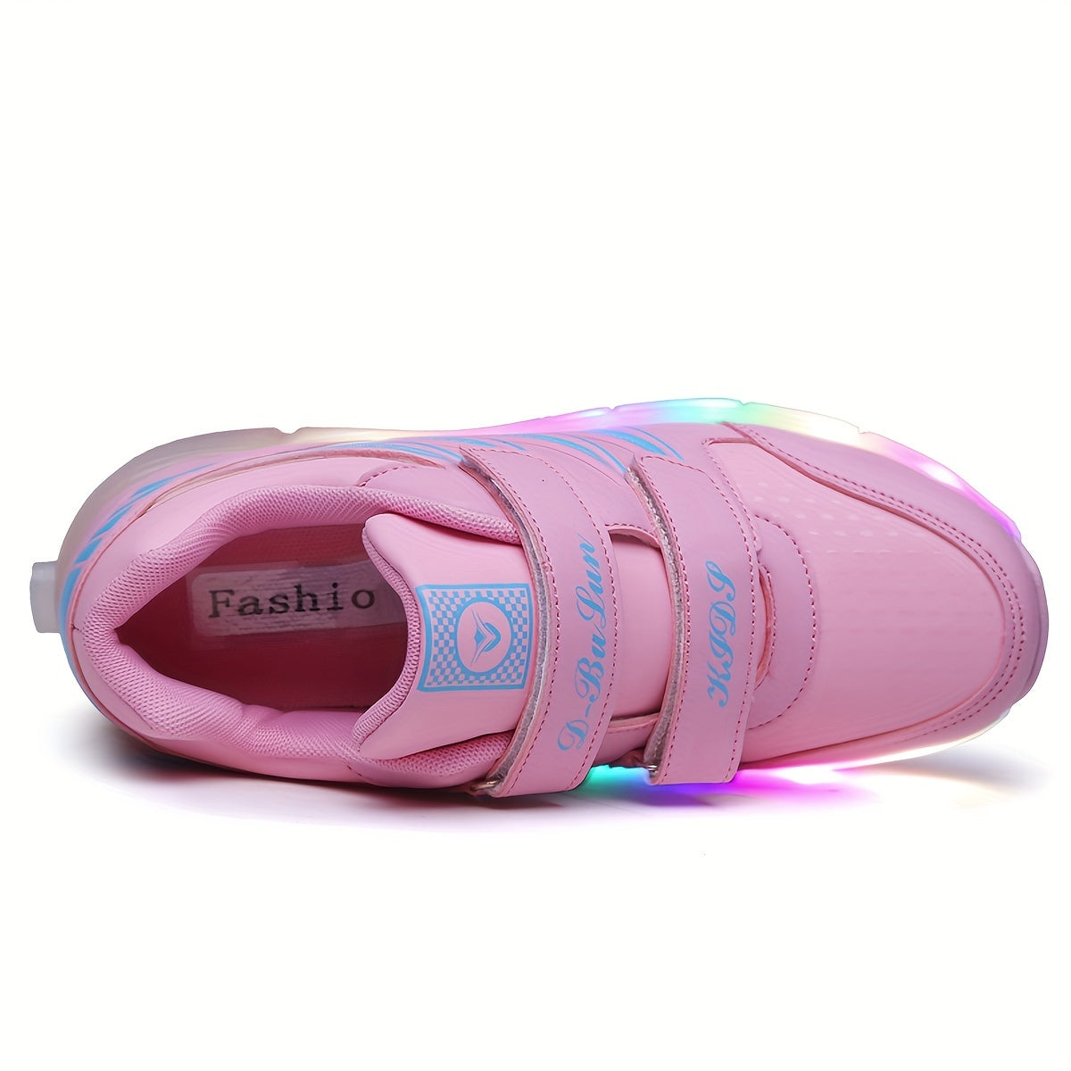 Kids Two-Wheel Roller Shoes with Flashing Lights, Pink Wheeled Sneakers for Boys and Girls in Toddler, Little Kid and Big Kid Sizes