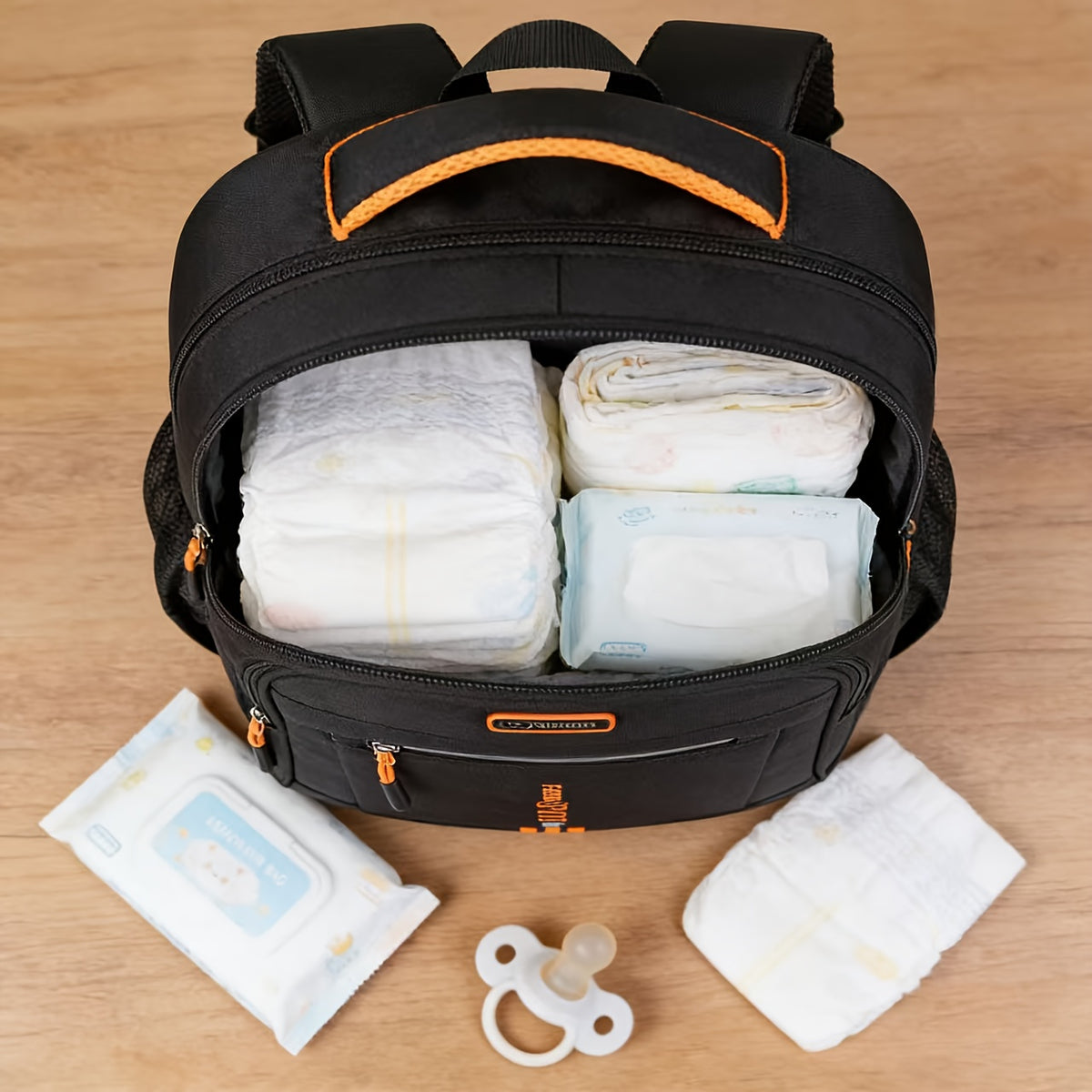 Utility-Pocket Diaper Backpack for Moms and Dads, Large-Capacity Multi-Compartment Baby Bag with Casual Tassel Detail for Travel and Daily Essentials