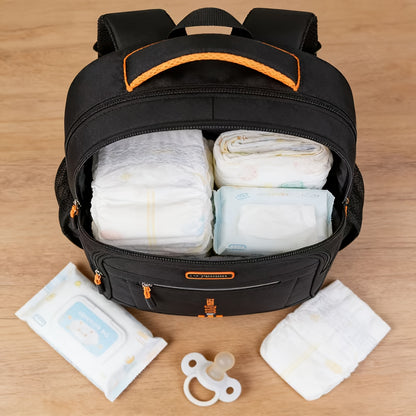 Utility-Pocket Diaper Backpack for Moms and Dads, Large-Capacity Multi-Compartment Baby Bag with Casual Tassel Detail for Travel and Daily Essentials