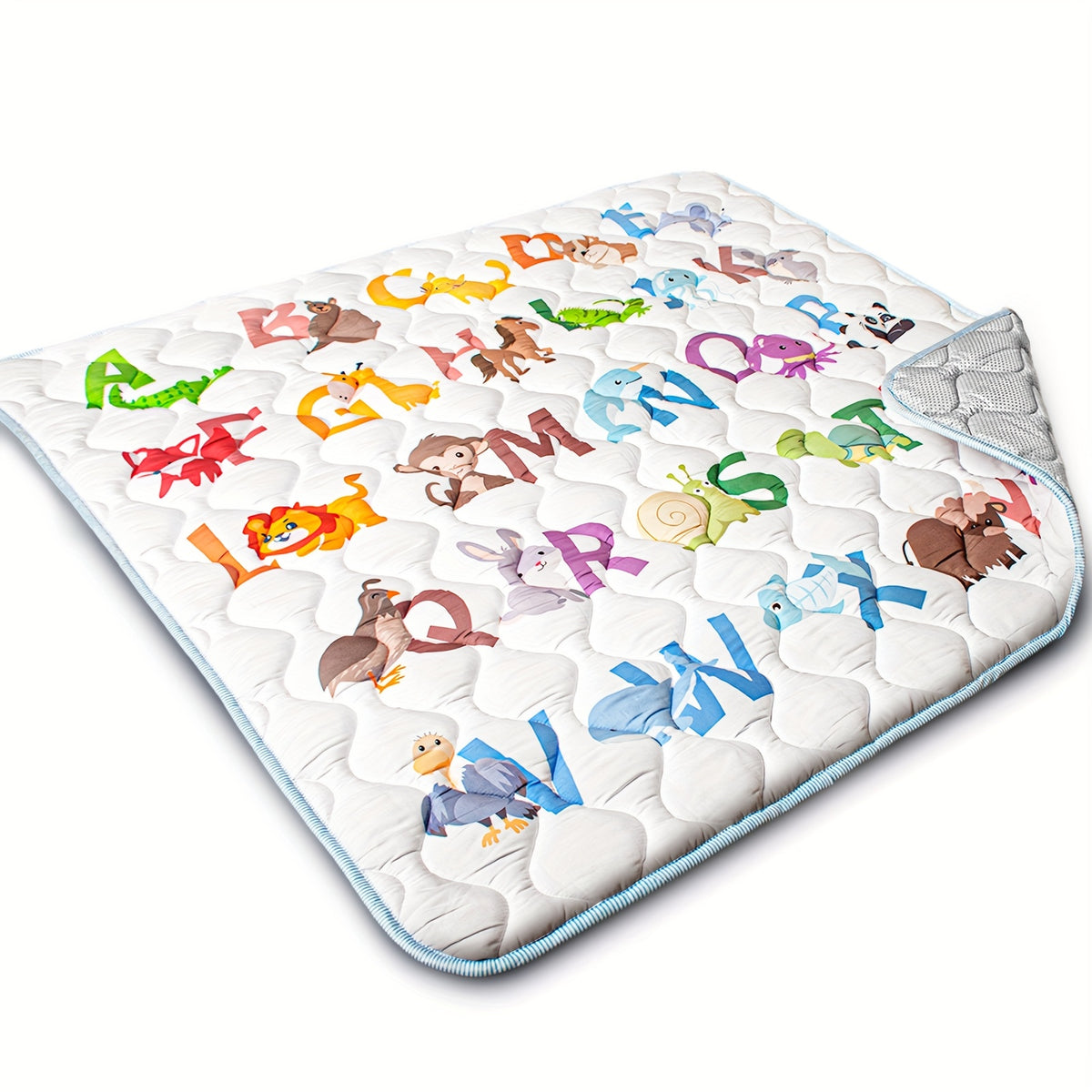 Patterned Baby Floor Mat 50 x 50 Inches, Soft Washable Playpen and Crawling Surface with Anti-Slip Bottom for Tummy Time and Supervised Indoor Play