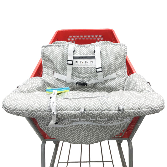 High Chair and Shopping Cart Seat Cushion, Thickened Padded Baby Seat Cover with Front and Back Straps, Machine-Washable Black Circle Style