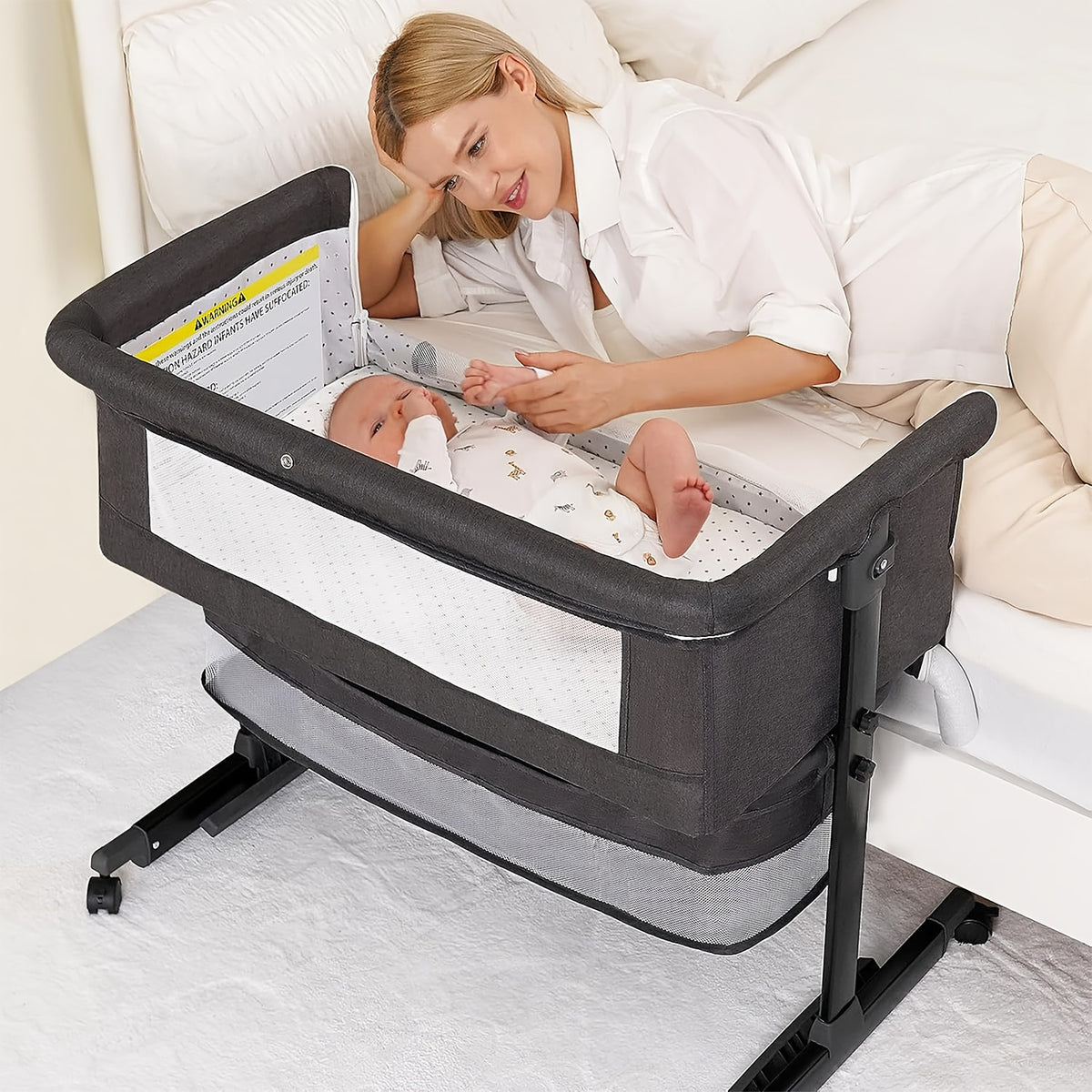 Children's Bed for Kids Room, Lightweight 12.79 lb Sleep Furniture with 44.09 lb Maximum Child Weight Limit, Pink, Black and Gray Color Options