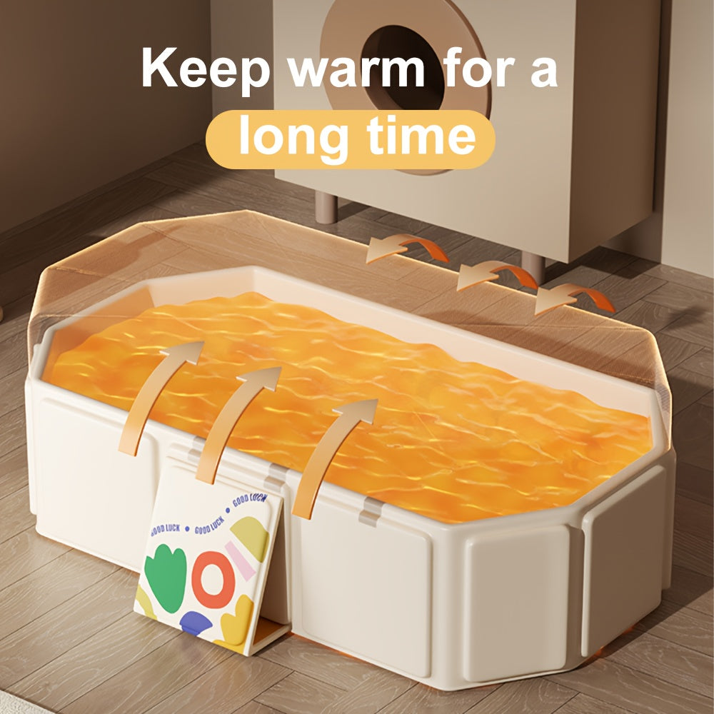 Space-Saving Foldable Kids Bathtub with Non-Slip Base, Portable Collapsible Bath Tub for Small Bathrooms, Family Travel and Easy Storage