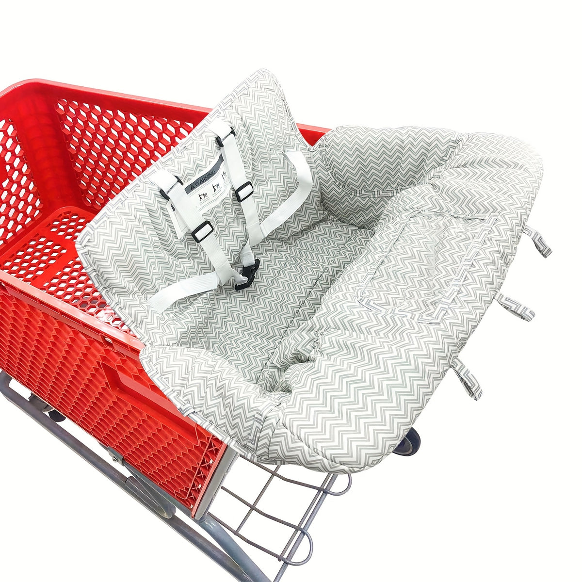 High Chair and Shopping Cart Seat Cushion, Thickened Padded Baby Seat Cover with Front and Back Straps, Machine-Washable Black Circle Style