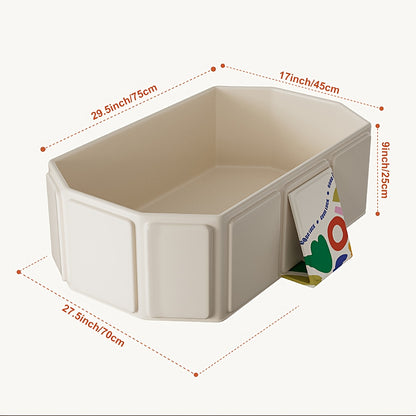 Space-Saving Foldable Kids Bathtub with Non-Slip Base, Portable Collapsible Bath Tub for Small Bathrooms, Family Travel and Easy Storage