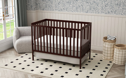 5-in-1 Convertible Crib by Goldzone, New Zealand Pine Wood Baby Crib with 4 Adjustable Mattress Heights, Toddler, Daybed and Full-Bed Options
