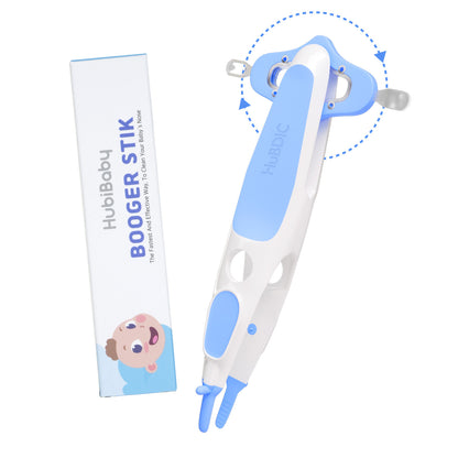 Rotating Baby Nose Cleaner Tweezer with Scoop & Loop for Newborns and Infants, BPA-Free PP Nasal Care Tool for Sticky or Dry Mucus, One-Hand Locking Design, Blue or Pink