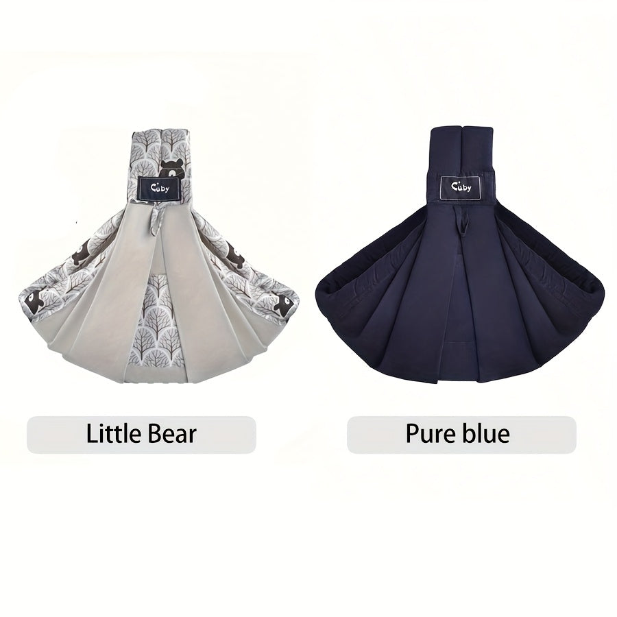 Pocketed Baby Sling Carrier for 1-24 Months, Vrbabies Lightweight Front Carry with Adjustable Shoulder Strap in Yellow Flower or Blue Porcelain