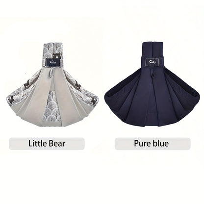 Pocketed Baby Sling Carrier for 1-24 Months, Vrbabies Lightweight Front Carry with Adjustable Shoulder Strap in Yellow Flower or Blue Porcelain