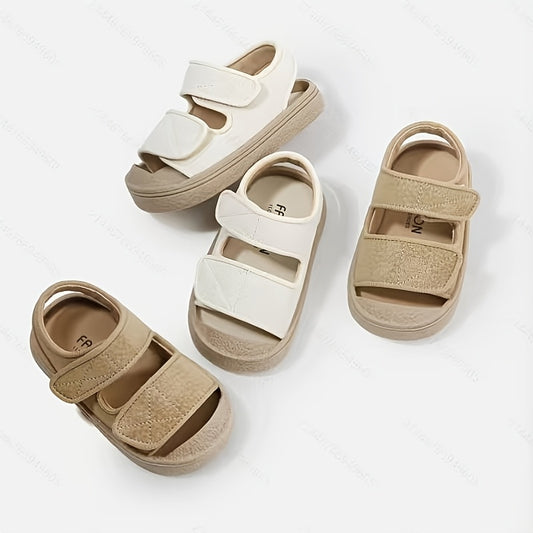 Toddler Summer Sandals with Soft Non-Slip Sole, Breathable Casual Shoes for Baby Boys and Girls, Dark Brown or White, US 4-8.5 Toddler Sizes