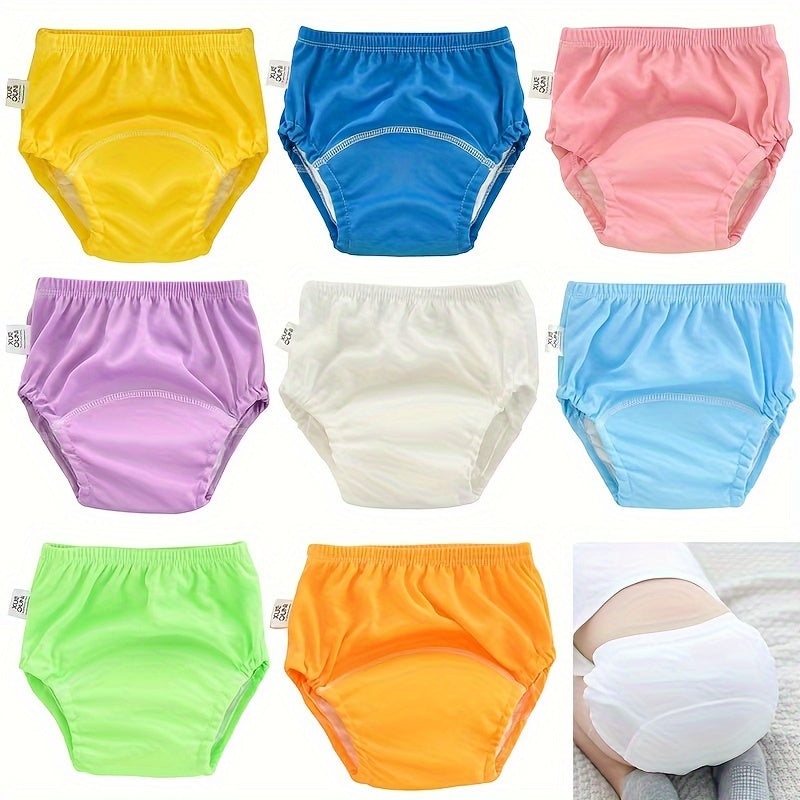 Solid Color Reusable Potty Training Underwear 6-Pack, Washable Breathable Toddler Learning Pants in Blue or Pink Mixes, Sizes 100 and 110