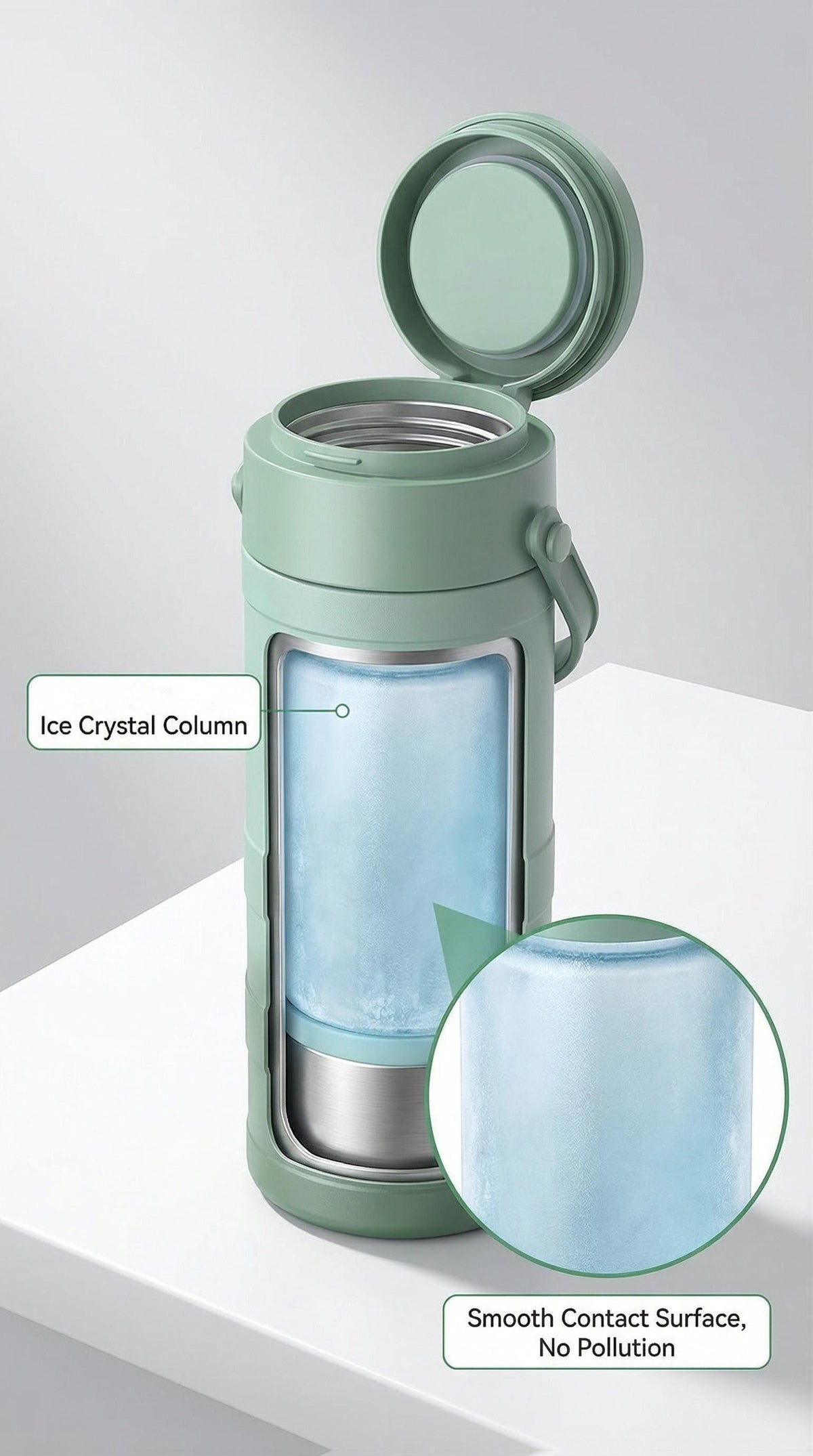 Breast Milk Cooler with 2 Storage Bottles, Portable 360° Surround Cooling Chiller with Carry Handle for Pumping Moms, Work and Travel
