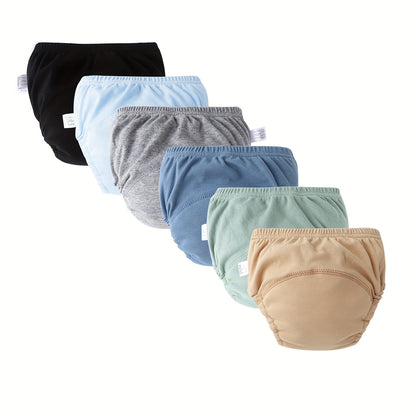 Breathable Toddler Potty Training Briefs 6-Pack, Soft Learning Underwear for Boys and Girls in Blue, Pink or Cartoon Styles with Weight-Based Sizes