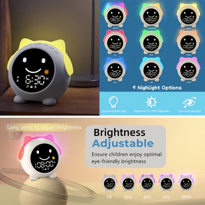 Toddler Sleep Training Clock with OK-to-Wake Color Display, LED Night Light, Sound Machine and Bluetooth Music Player for Kids Bedroom