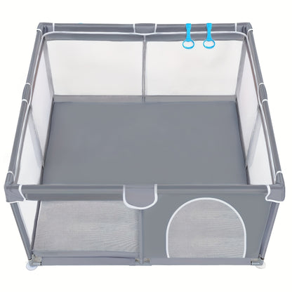 Mesh Baby Play Yard with 47.24 x 47.24 Inch Play Space, Indoor Outdoor Baby Playpen Fence for Toddlers in Grey or Black
