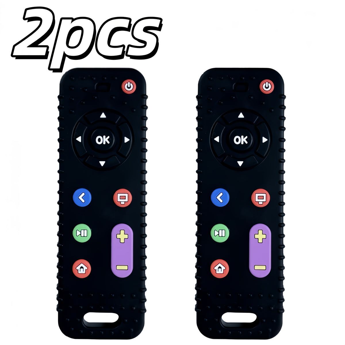 Silicone Baby Teething Toys with TV Remote and Game Controller Designs, Soft Chew Toys with Colorful Button Details for Supervised Play