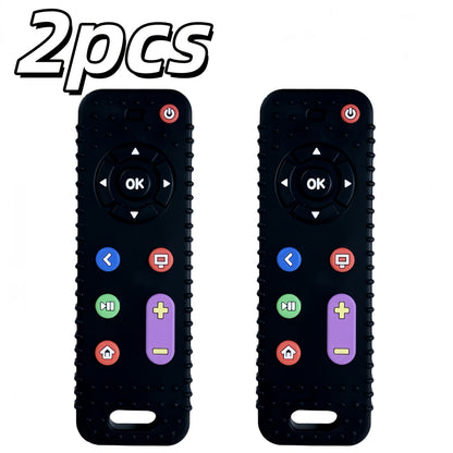 Silicone Baby Teething Toys with TV Remote and Game Controller Designs, Soft Chew Toys with Colorful Button Details for Supervised Play