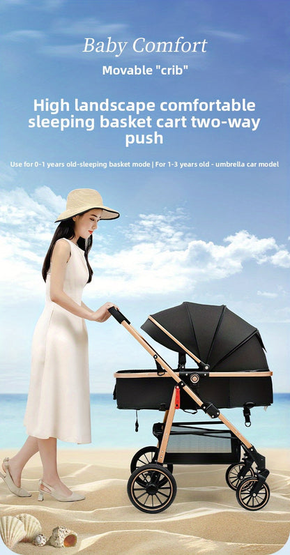 Lightweight Travel Stroller with Quick-Folding Design, Adjustable Backrest, Canopy and Storage Basket, Black Baby Pushchair for Everyday Outings