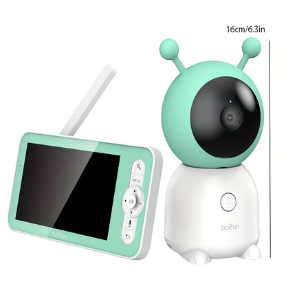 2K WiFi Baby Monitor with 5-Inch Screen and Camera, BOIFUN Nursery Video Monitor with Night Vision, Auto Tracking, Two-Way Audio and Smartphone App
