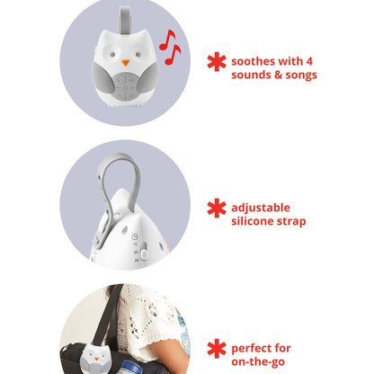 Infant Sound Machine with 5 Soothing Sounds and 3 Timer Settings, Portable White Noise Soother for Nursery Routines, Travel and Baby Registry Gifts