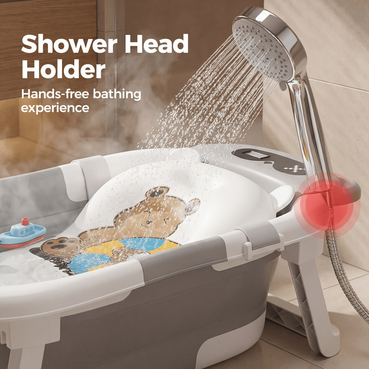 Compact Baby Bath Tub with Soft Cushion, Collapsible Infant Bathtub with Non-Slip Base for Supervised Newborn-to-Toddler Bathing, Home and Travel