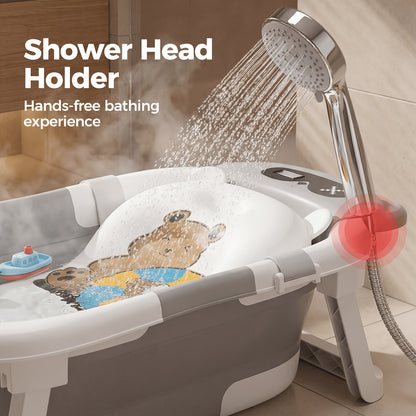 Compact Baby Bath Tub with Soft Cushion, Collapsible Infant Bathtub with Non-Slip Base for Supervised Newborn-to-Toddler Bathing, Home and Travel