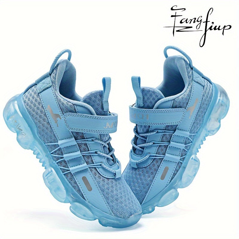 Kids Knit Mesh Running Shoes by FANGFIUP, Breathable Lightweight Round-Toe Sneakers for Boys' Active Play, Training and Everyday Outings