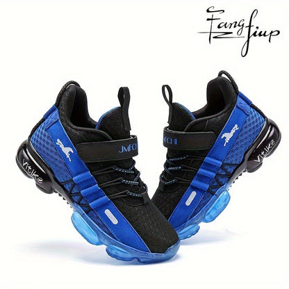 Kids Knit Mesh Running Shoes by FANGFIUP, Breathable Lightweight Round-Toe Sneakers for Boys' Active Play, Training and Everyday Outings