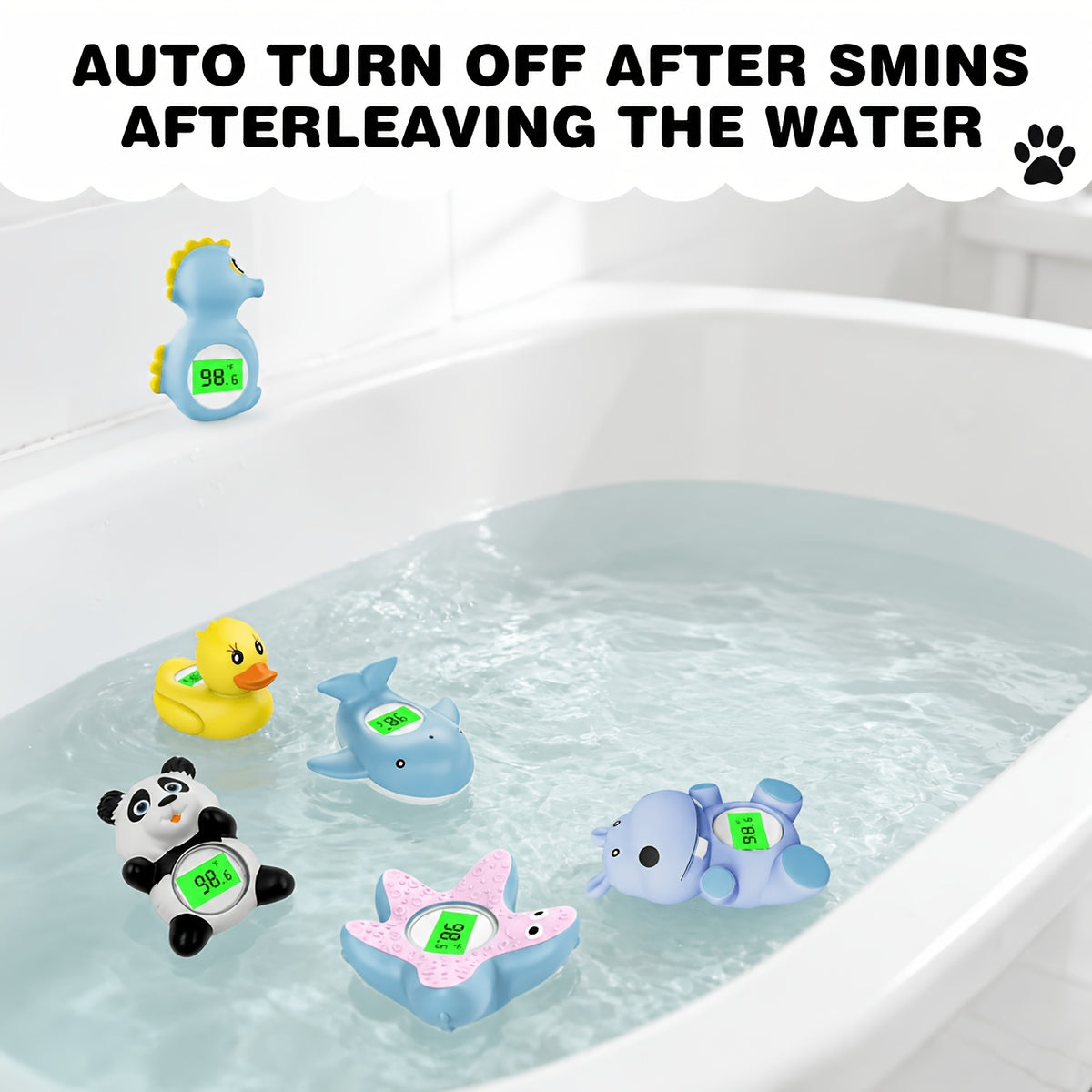 Floating Baby Bath Water Thermometer in Classic Panda Design, Infant Bathtub Temperature Checker for Supervised Bath Time and Nursery Bath Essentials