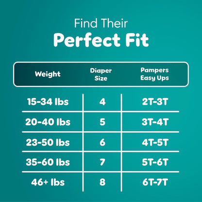 Pampers Easy Ups Potty Training Pants for Girls and Boys, Size 3T-4T, 124 Count Bulk Pack, Up to 100% Leakproof Day and Night Protection, Hypoallergenic Absorbent Training Underwear