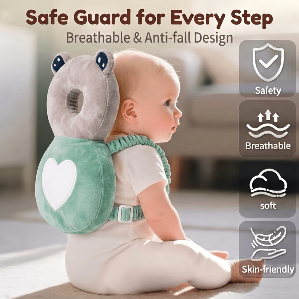 Toddler Head Protection Backpack with Plush Animal Back Cushion, Adjustable Shoulder and Chest Straps for Supervised Crawling and First Steps