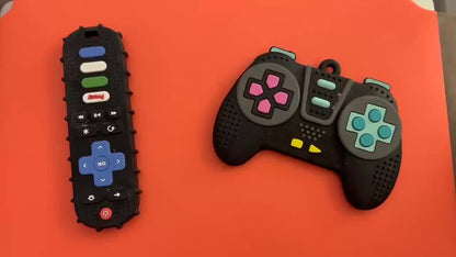 Silicone Baby Teething Toys with TV Remote and Game Controller Designs, Soft Chew Toys with Colorful Button Details for Supervised Play