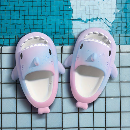 Girls Shark Slide Sandals with Gradient Colors | Lightweight EVA Summer Slippers for Poolside, Beach Days and Outdoor Play for Kids