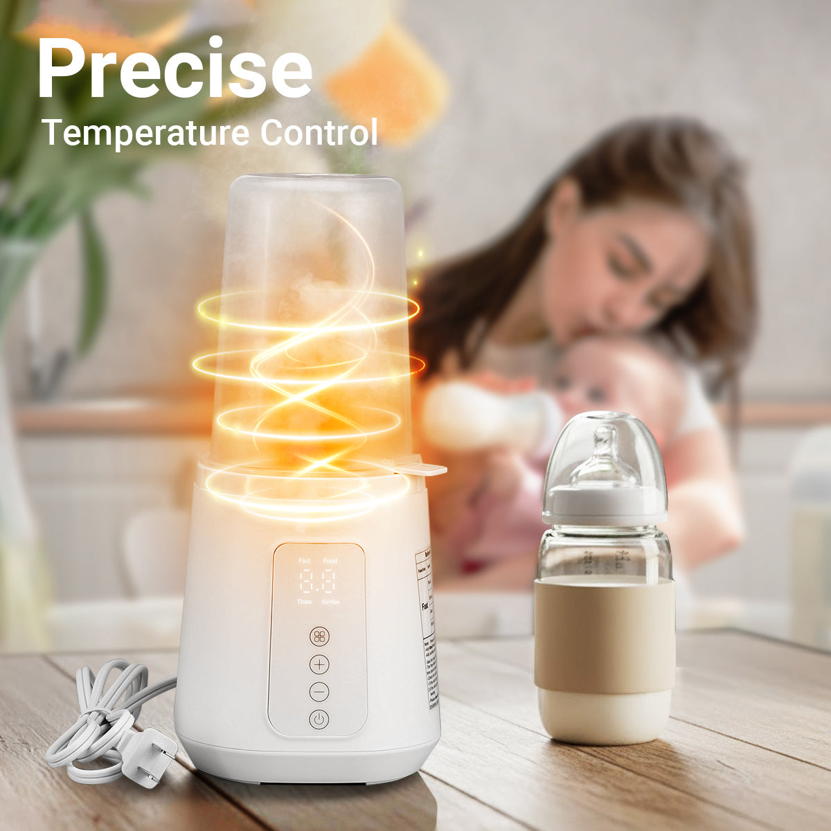 12-in-1 Baby Bottle Warmer with Timer, Fast Milk Heater for Breastmilk and Formula, Keep Warm, Thawing and Baby Food Jar Heating