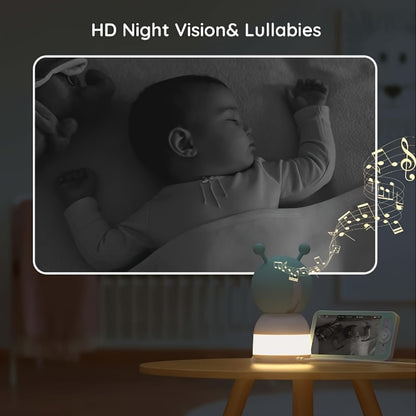 2K WiFi Baby Monitor with 5-Inch Screen and Camera, BOIFUN Nursery Video Monitor with Night Vision, Auto Tracking, Two-Way Audio and Smartphone App