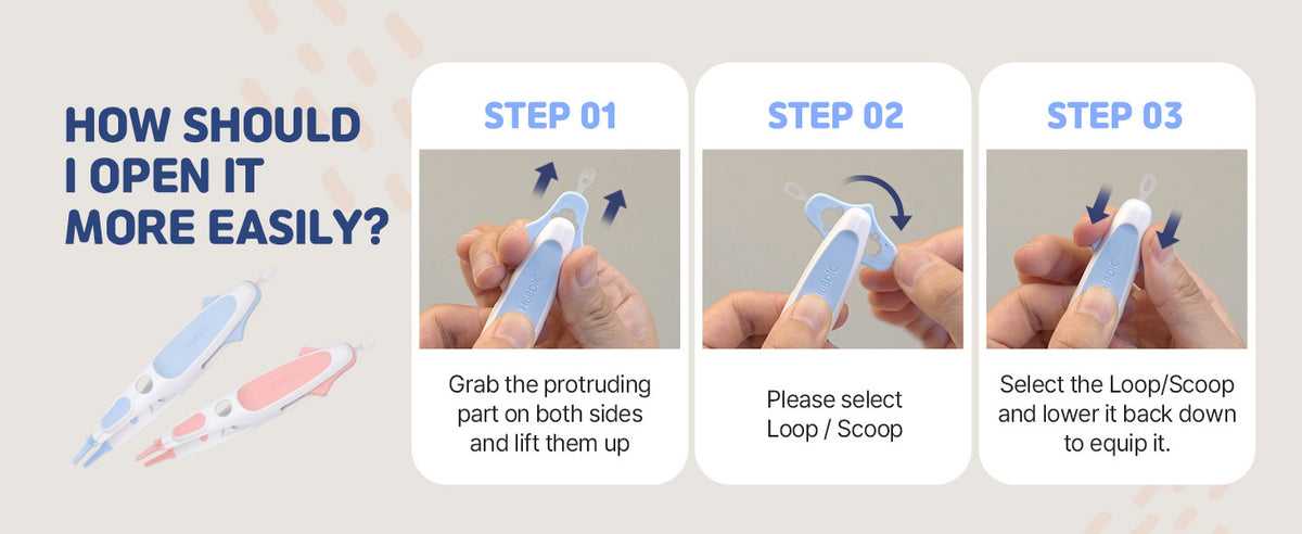 Rotating Baby Nose Cleaner Tweezer with Scoop & Loop for Newborns and Infants, BPA-Free PP Nasal Care Tool for Sticky or Dry Mucus, One-Hand Locking Design, Blue or Pink