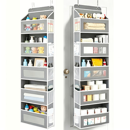 5-Shelf Over-the-Door Organizer with 10 Storage Pockets, No-Drill Hanging Door Storage for Nursery, Bedroom, Bathroom and Pantry Essentials
