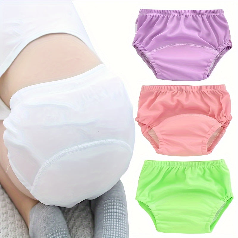 Solid Color Reusable Potty Training Underwear 6-Pack, Washable Breathable Toddler Learning Pants in Blue or Pink Mixes, Sizes 100 and 110
