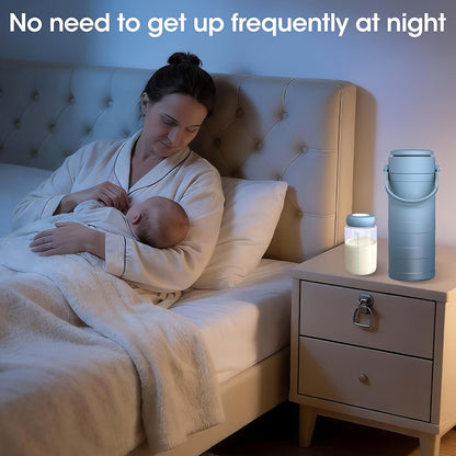 Breast Milk Cooler with 2 Storage Bottles, Portable 360° Surround Cooling Chiller with Carry Handle for Pumping Moms, Work and Travel