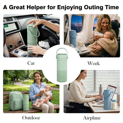 Breast Milk Cooler with 2 Storage Bottles, Portable 360° Surround Cooling Chiller with Carry Handle for Pumping Moms, Work and Travel