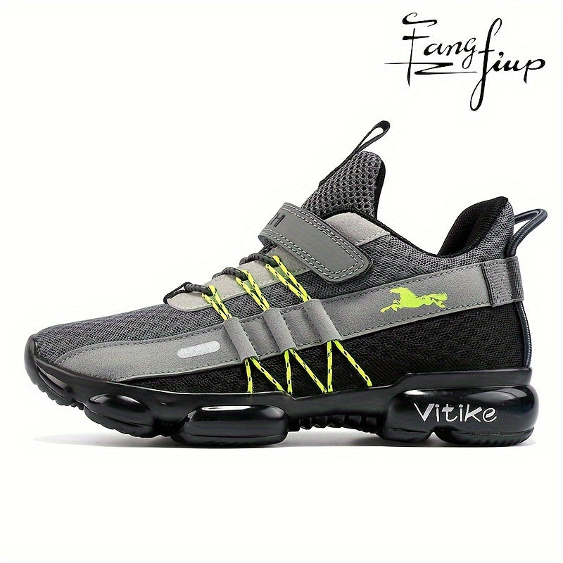 Kids Knit Mesh Running Shoes by FANGFIUP, Breathable Lightweight Round-Toe Sneakers for Boys' Active Play, Training and Everyday Outings